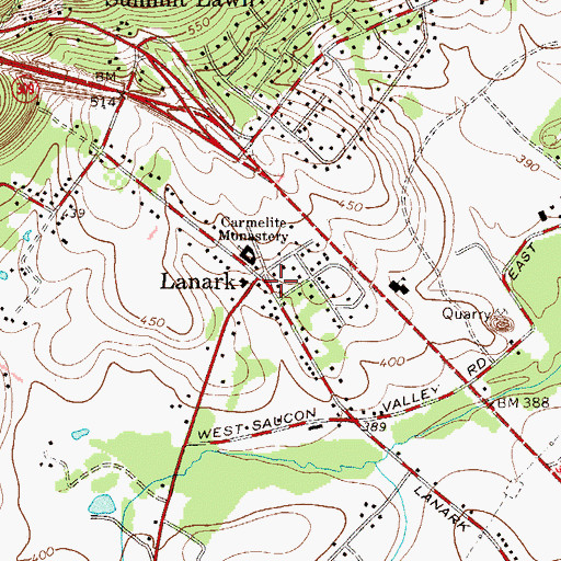 Topographic Map of Lanark, PA