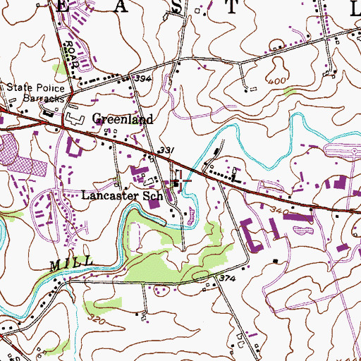 Topographic Map of Lancaster School, PA