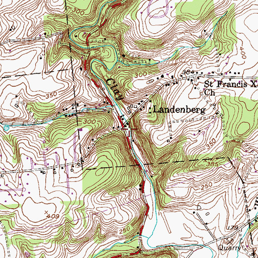 Topographic Map of Landenberg, PA