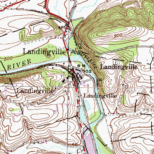 Topographic Map of Landingville, PA
