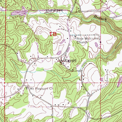 Topographic Map of Egypt, AL