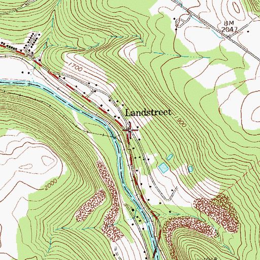 Topographic Map of Landstreet, PA