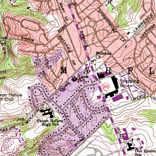 Topographic Map of Lang School, PA