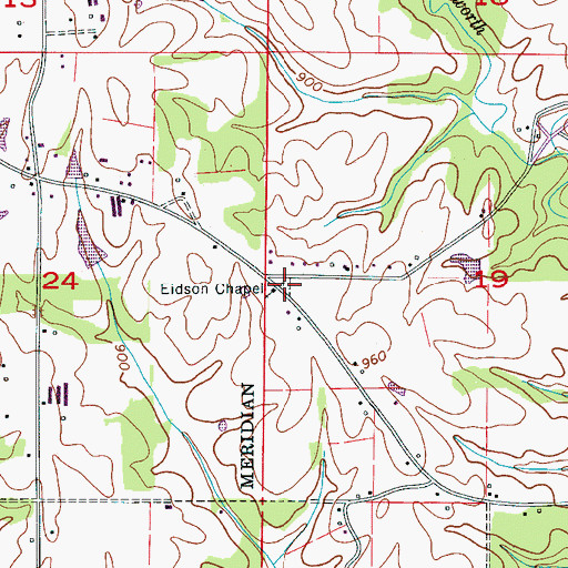 Topographic Map of Eidson Chapel Cumberland Presbyterian Church, AL