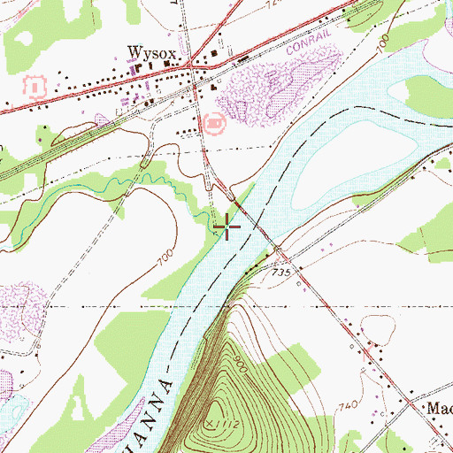 Topographic Map of Laning Creek, PA