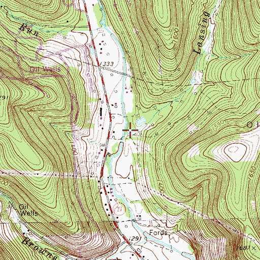 Topographic Map of Lansing Run, PA