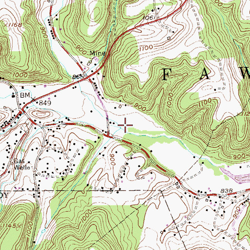 Topographic Map of Lardintown Run, PA
