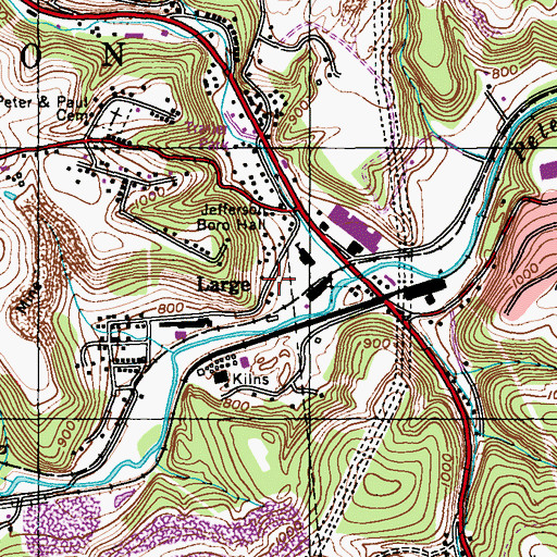 Topographic Map of Large, PA