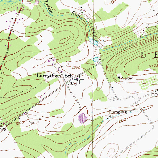 Topographic Map of Larrytown School, PA