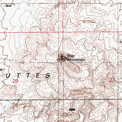 Topographic Map of Star Mountain, AZ