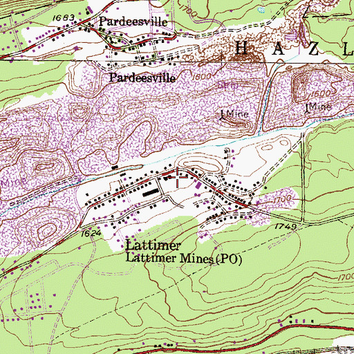 Topographic Map of Lattimer, PA