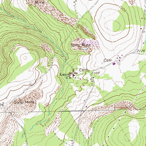 Topographic Map of Laurel Church, PA