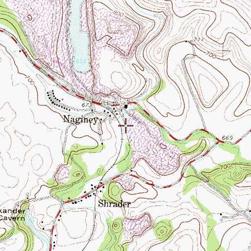 Topographic Map of Laurel Creek, PA