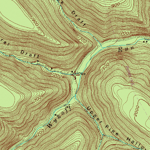 Topographic Map of Laurel Draft, PA