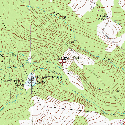Topographic Map of Laurel Falls, PA
