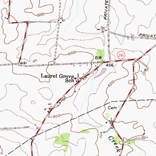 Topographic Map of Laurel Grove School, PA