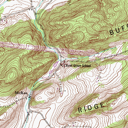 Topographic Map of Laurel Grove School, PA