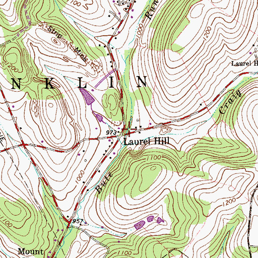 Topographic Map of Laurel Hill, PA