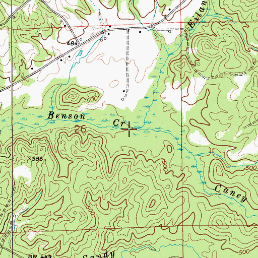 Topographic Map of Eiland Branch, AL