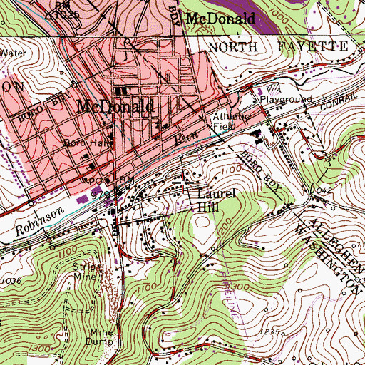 Topographic Map of Laurel Hill, PA