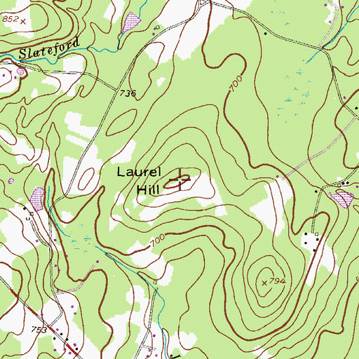 Topographic Map of Laurel Hill, PA