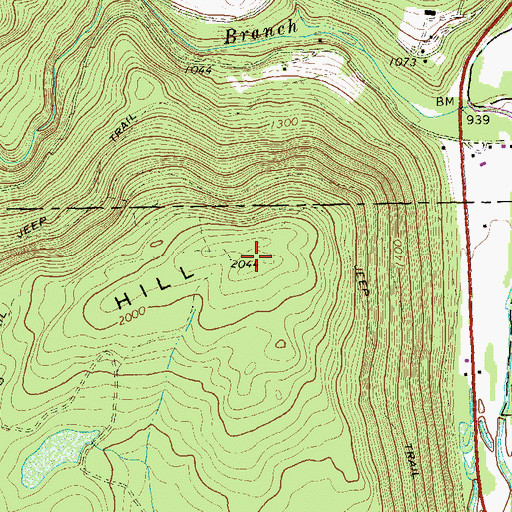 Topographic Map of Laurel Hill, PA