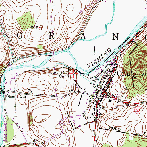 Topographic Map of Laurel Hill Cemetery, PA