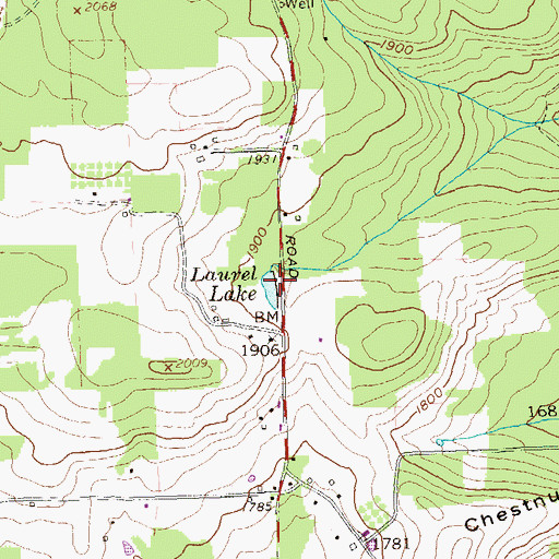 Topographic Map of Laurel Lake, PA