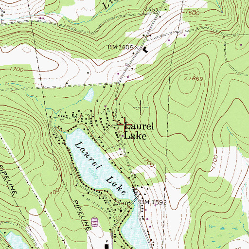 Topographic Map of Laurel Lake, PA
