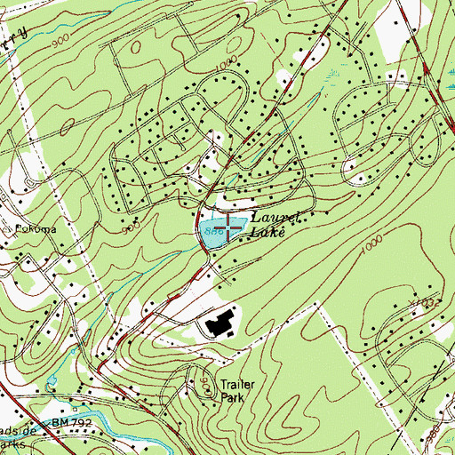 Topographic Map of Laurel Lake, PA