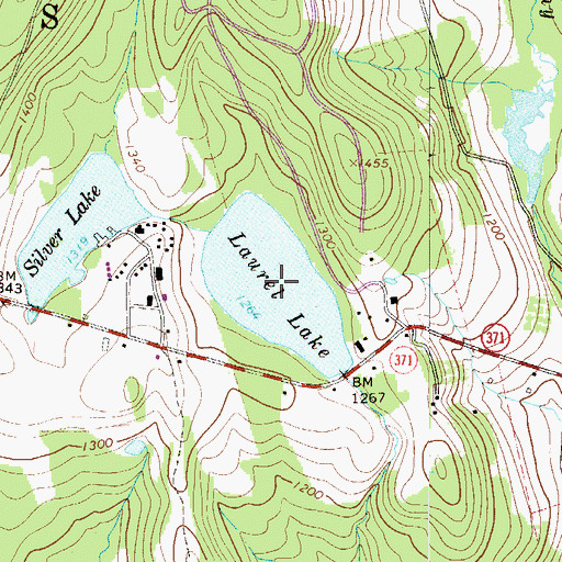 Topographic Map of Laurel Lake, PA