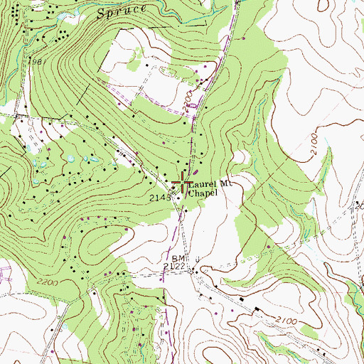 Topographic Map of Laurel Mount Chapel, PA