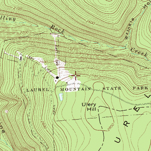 Topographic Map of Laurel Mountain State Park, PA