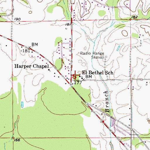 Topographic Map of El Bethel School, AL