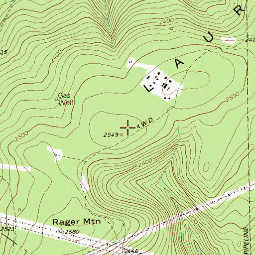 Topographic Map of Laurel Ridge, PA