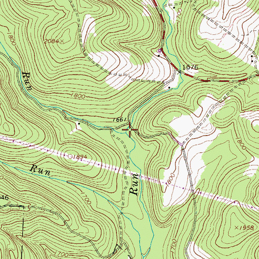 Topographic Map of Laurel Run, PA