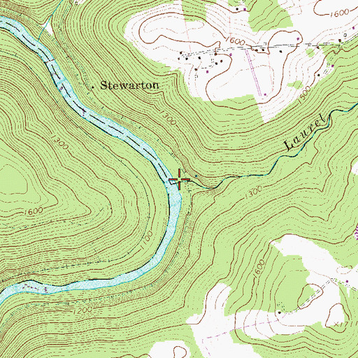 Topographic Map of Laurel Run, PA
