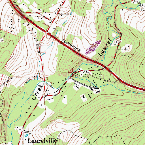 Topographic Map of Laurel Run, PA