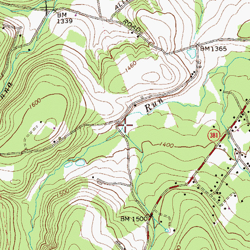 Topographic Map of Laurel Run, PA