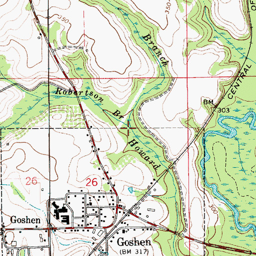 Topographic Map of Elam Branch, AL