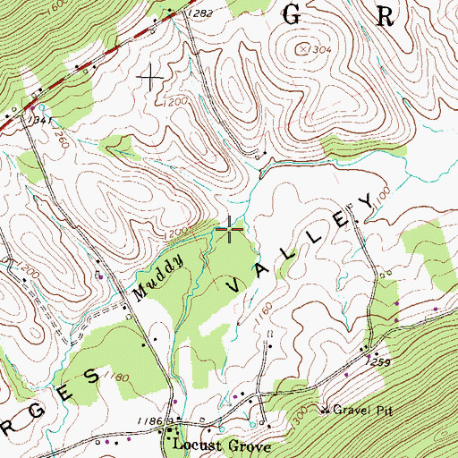 Topographic Map of Laurel Run, PA