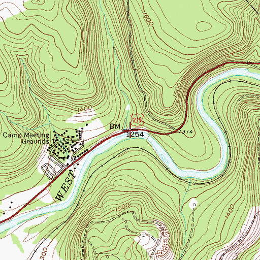 Topographic Map of Laurel Run, PA