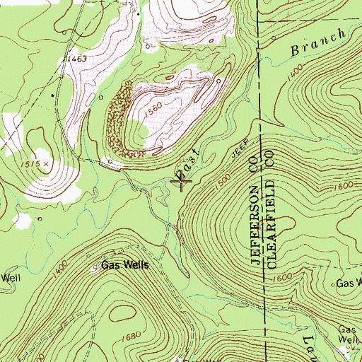 Topographic Map of Laurel Run, PA