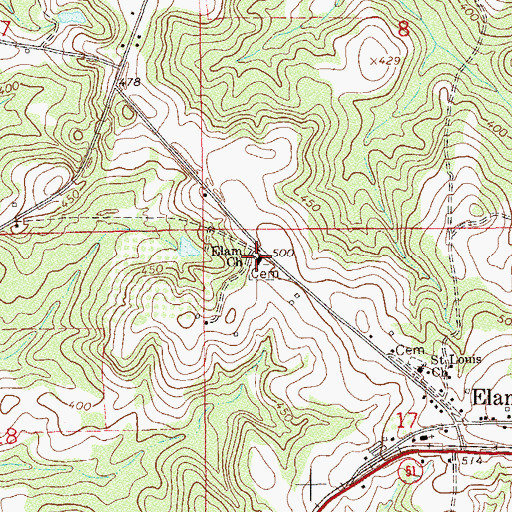 Topographic Map of Elam Church, AL