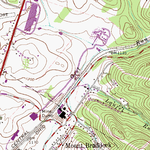 Topographic Map of Laurel Run, PA