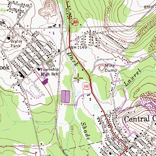 Topographic Map of Laurel Run, PA