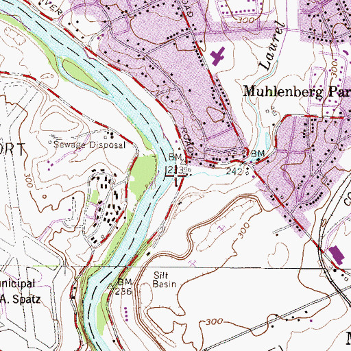 Topographic Map of Laurel Run, PA