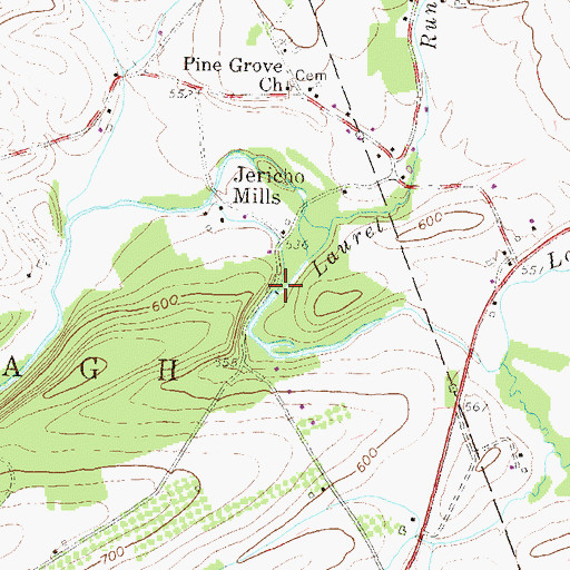Topographic Map of Laurel Run, PA