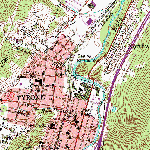 Topographic Map of Laurel Run, PA