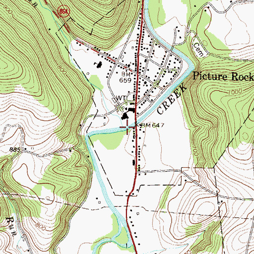 Topographic Map of Laurel Run, PA